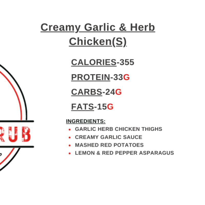 Creamy Garlic & Herb Chicken(S) Main Image